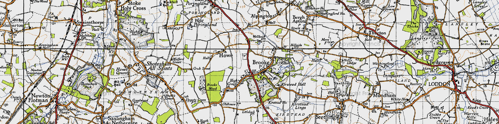 Old map of Brooke in 1946