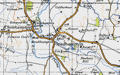 Old map of Brookhampton in 1947