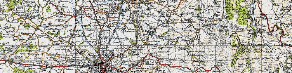 Old map of Brookhouse in 1947