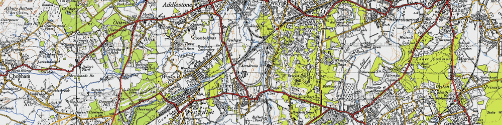 Old map of Brooklands in 1940