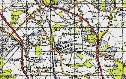 Old map of Brookmans Park in 1946