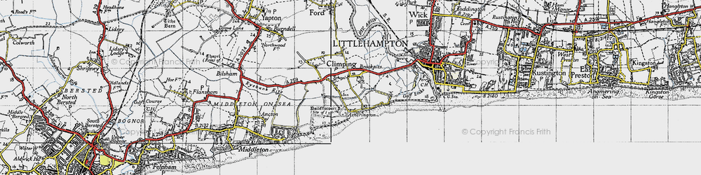 Old map of Brookpits in 1945