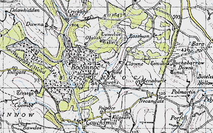 Old map of Buckabarrow Downs in 1946