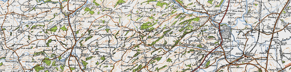 Old map of Brooks in 1947