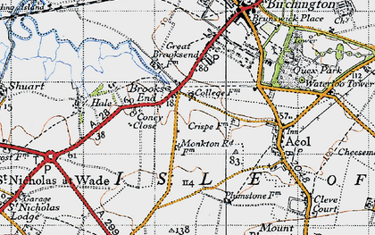 Old map of Brooks End in 1947
