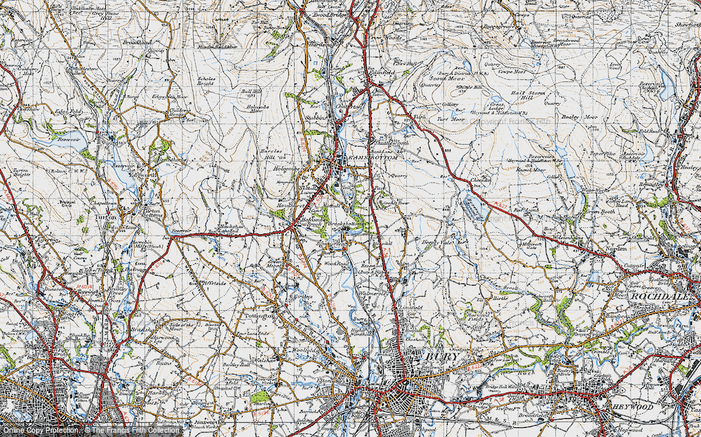 Old Map of Brooksbottoms, 1947 in 1947