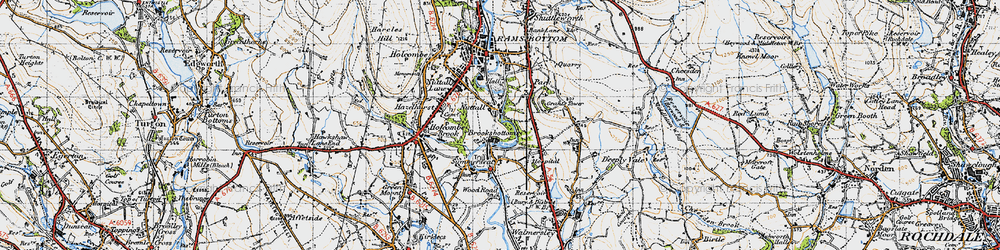 Old map of Brooksbottoms in 1947