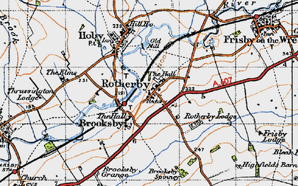 Old map of Brooksby in 1946