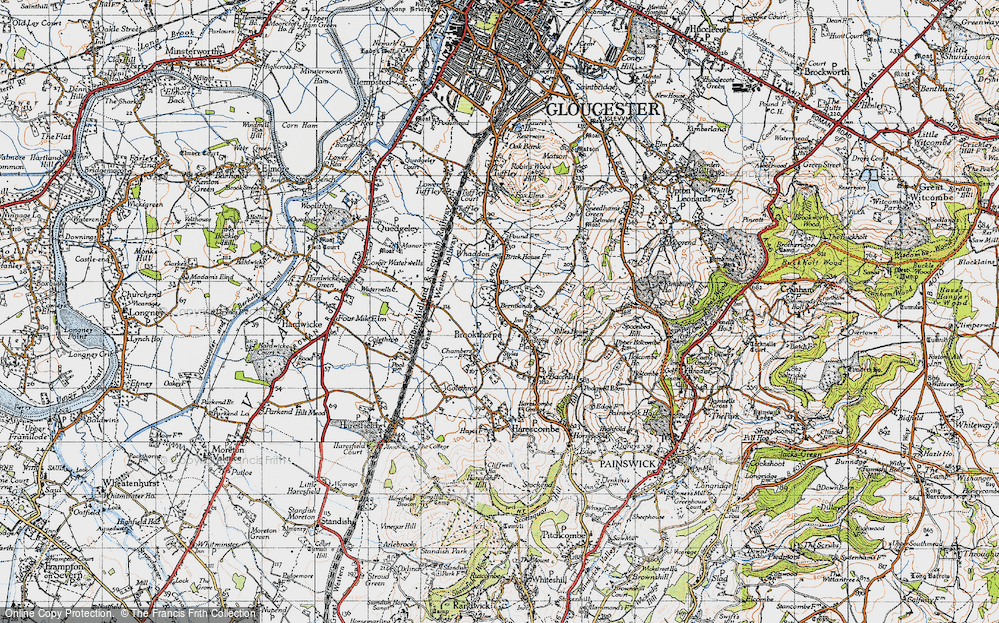 Old Map of Historic Map covering Brentlands in 1946