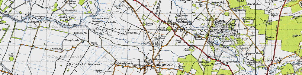 Old map of Brookville in 1946