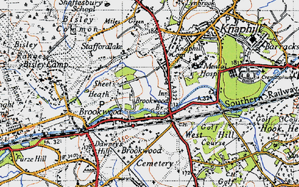 Old map of Brookwood Br in 1940