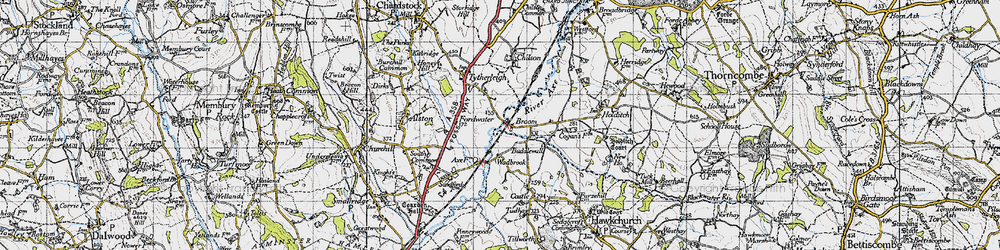 Old map of Broom in 1945