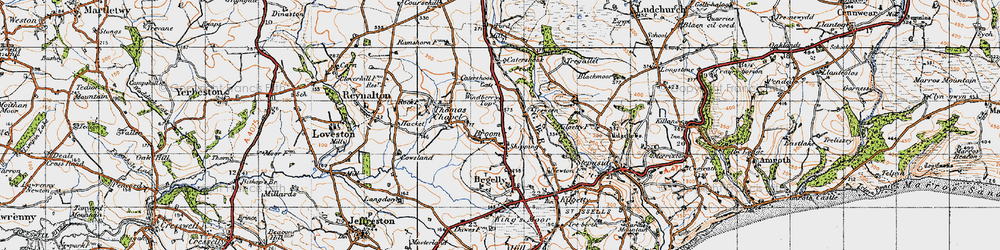 Old map of Windberry Top in 1946