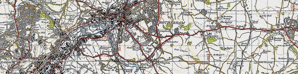 Old map of Broom in 1947