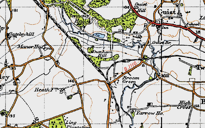 Old map of Broom Green in 1946