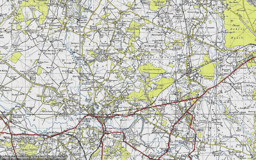 Old Map of Broom Hill, 1940 in 1940
