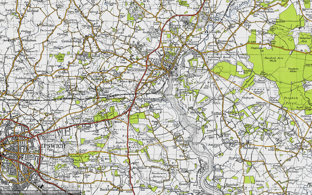 Old Map of Broom Hill, 1946 in 1946
