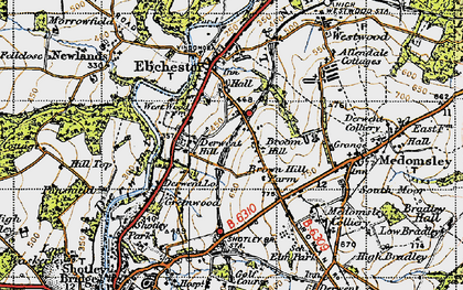 Old map of Broom Hill in 1947