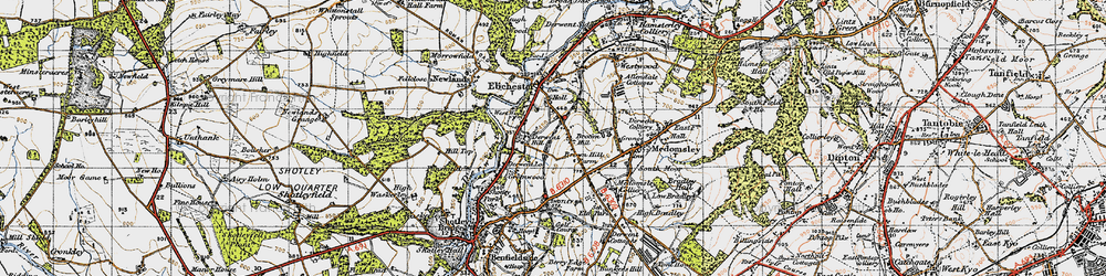 Old map of Broom Hill in 1947