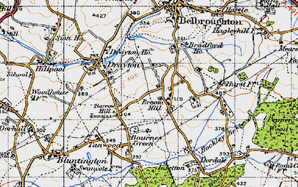 Old map of Broom Hill in 1947