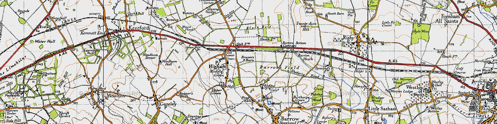 Old map of Barrow Field in 1946