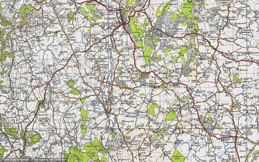 Old Map of Broom's Green, 1947 in 1947