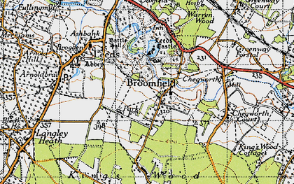 Old map of Broomfield in 1940