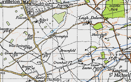 Old map of Broomfield in 1946