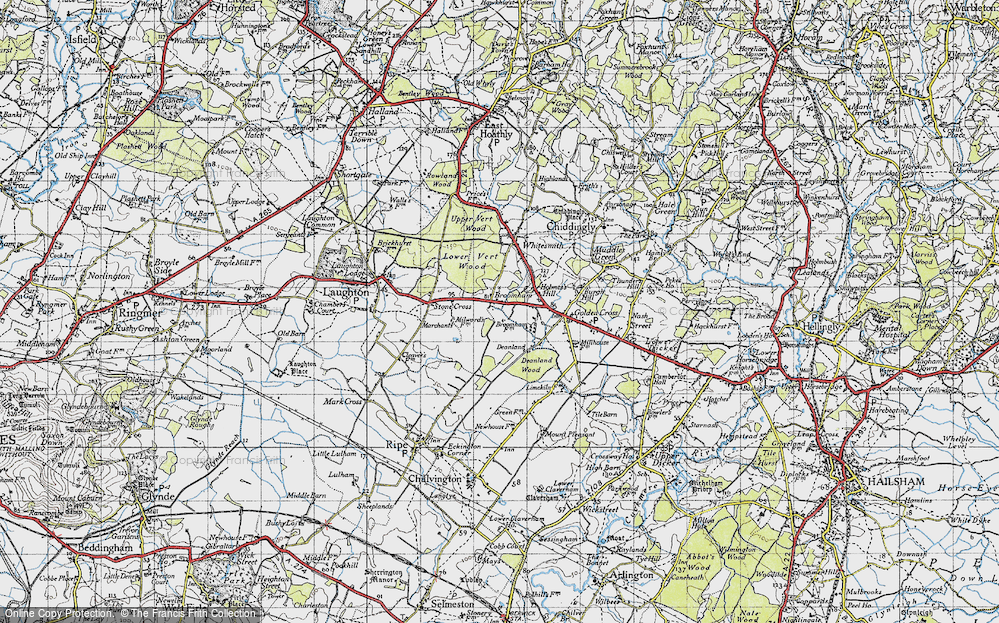 Old Map of Broomham, 1940 in 1940