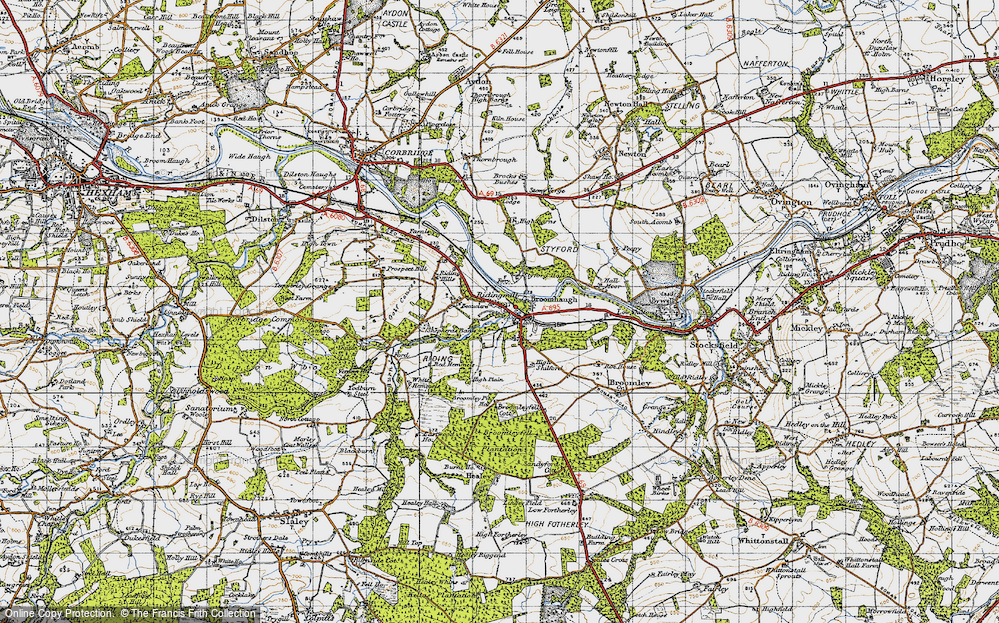 Old Map of Broomhaugh, 1947 in 1947
