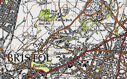 Old map of Broomhill in 1946