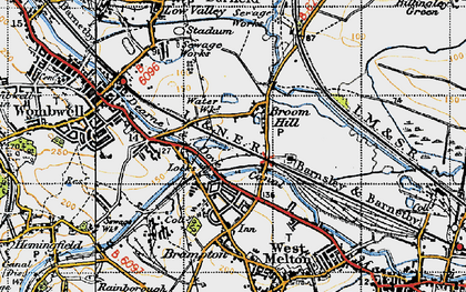 Old map of Broomhill in 1947