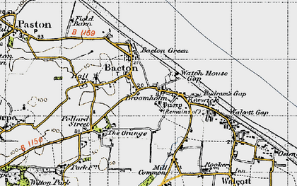 Old map of Broomholm in 1945