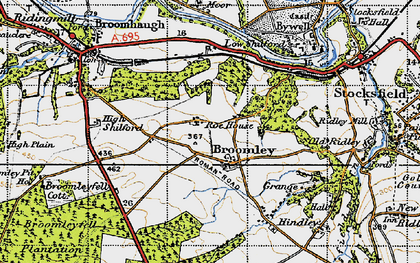 Old map of Broomley in 1947
