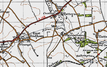 Old map of Broomsthorpe in 1946