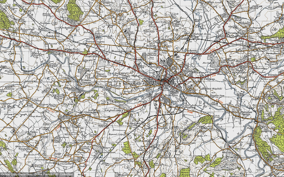 Old Map of Broomy Hill, 1947 in 1947