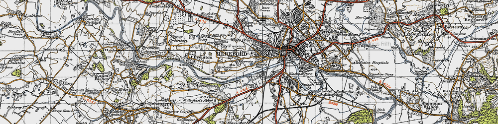 Old map of Broomy Hill in 1947