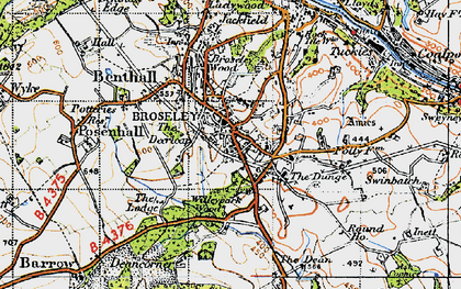 Old map of Broseley in 1947