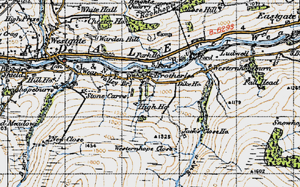 Old map of Westernhope Burn in 1947