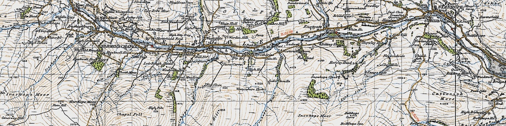 Old map of Westernhope Burn in 1947