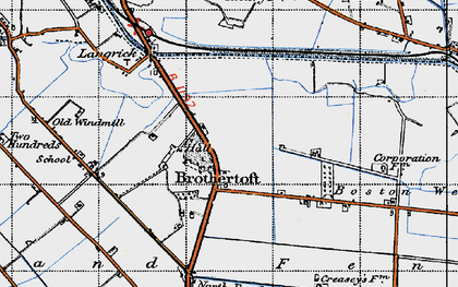 Old map of Brothertoft in 1946