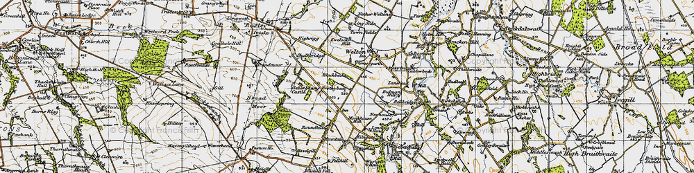Old map of Brothybeck in 1947