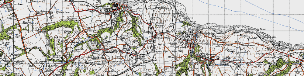 Old map of Brotton in 1947