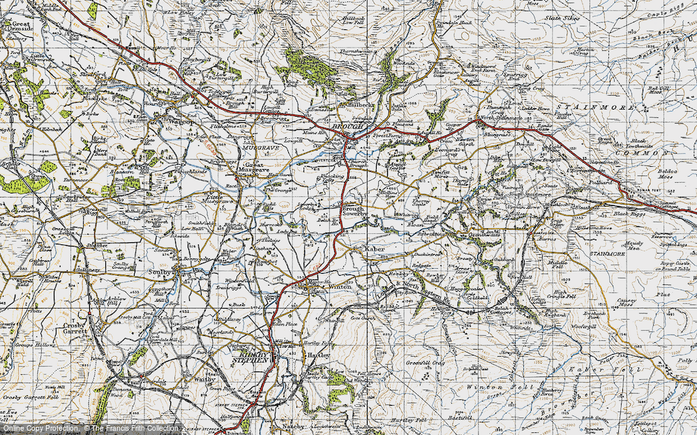 Old Map of Historic Map covering Belahbridge Ho in 1947