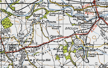 Old map of Brough With St Giles in 1947