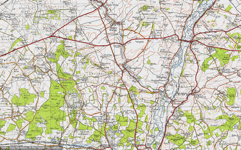 Old Map of Historic Map covering Whiteshoot Hill in 1940