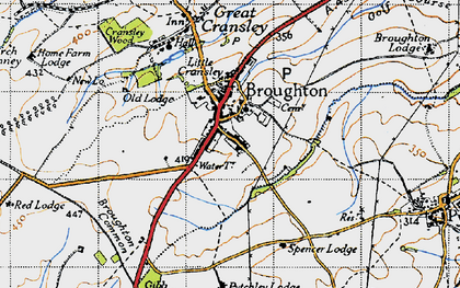 Old map of Pytchley Lodge in 1946