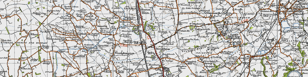 Old map of Broughton in 1947