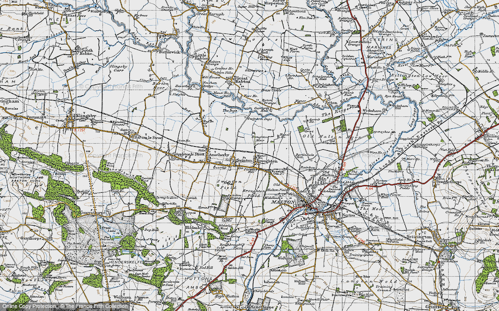 Old Map of Historic Map covering Broughton Moor in 1947