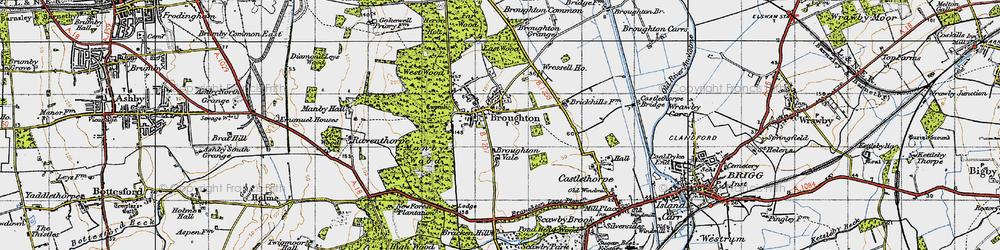 Old map of Broughton Vale in 1947